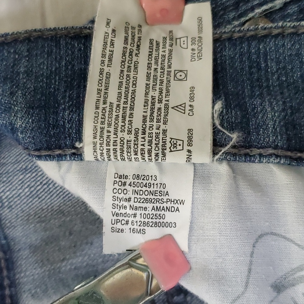 Women's Gloria Vanderbilt Amanda Blue Denium Jeans. Size 16. - Picture 8 of 12